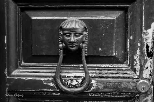 Door Detail in Rome - Italy B&amp;W